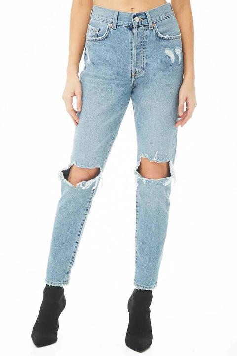 Jeans Mom Effetto Consumato