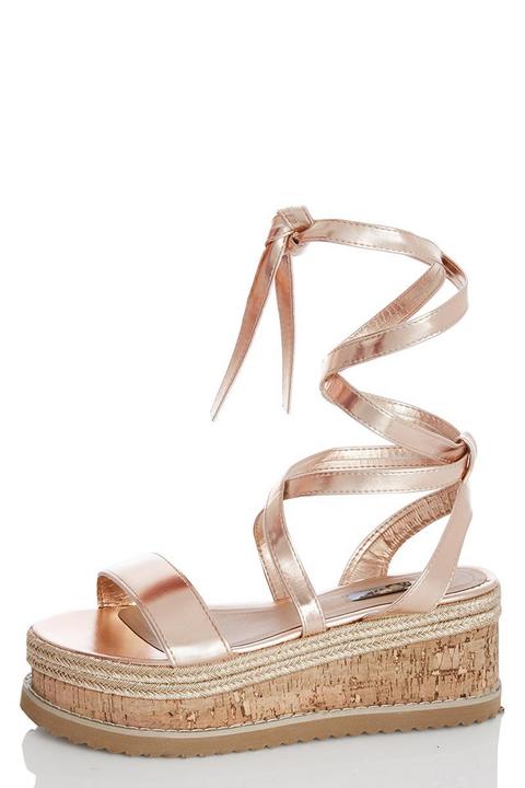 rose gold flatforms