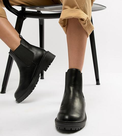 raid wide fit radar black chunky chelsea boots