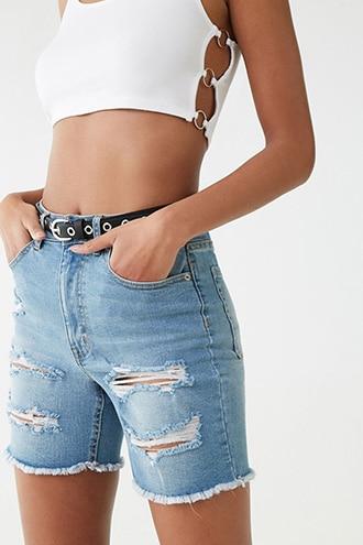 Forever 21 Distressed Bermuda Shorts 