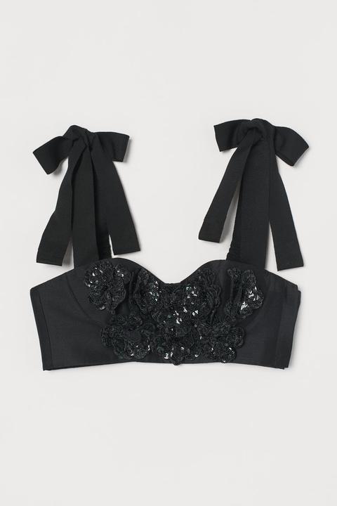 Bustier De Lentejuelas - Negro