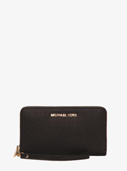 michael kors jet set travel leather continental wristlet