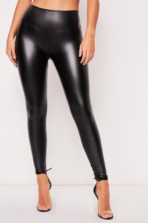 Jada Black Pu High Waisted Leggings