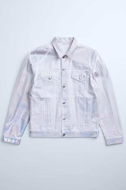Cazadora Denim Efecto Metalizado