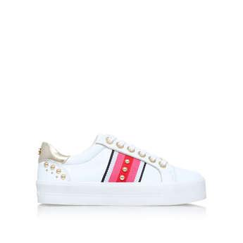 Carvela Lax - White Leather Low Top 