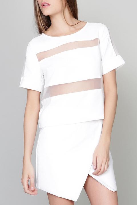 Top Paneles Tul Transparente De Glamorous