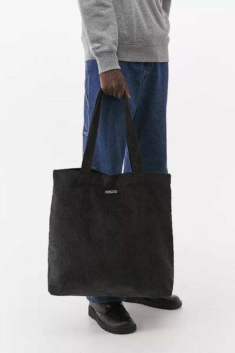 Uo Gunmetal Corduroy Tote Bag - Grey All At Urban Outfitters