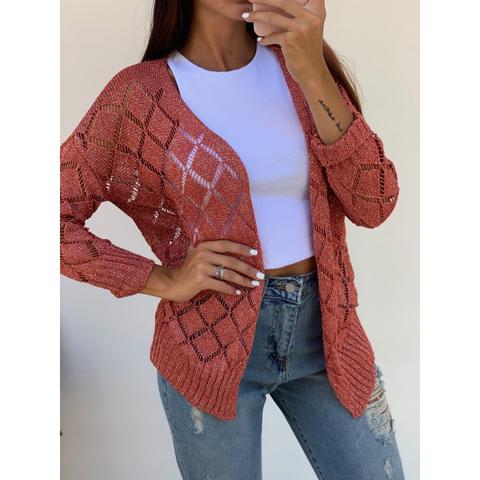 Cardigan Traforato Ruggine