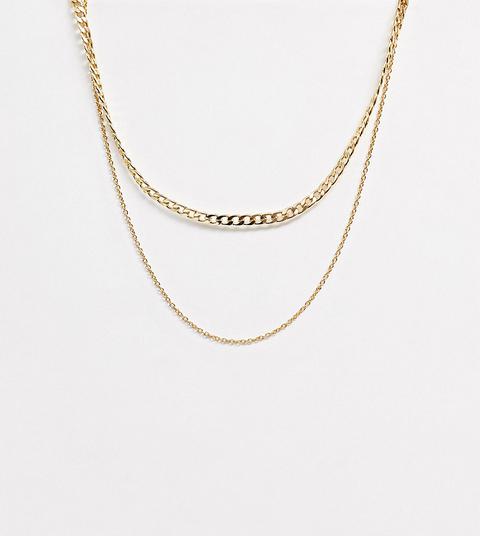 Designb London Exclusive 2 Pack Necklaces In Gold