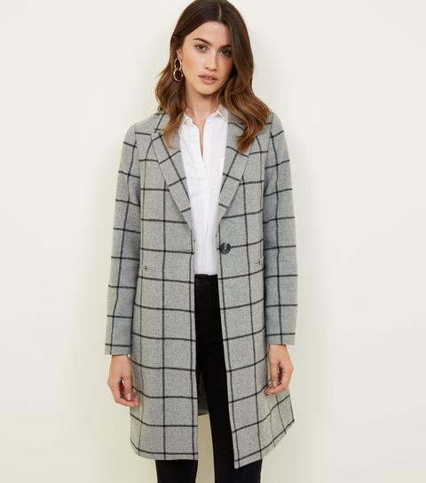 new look check coat