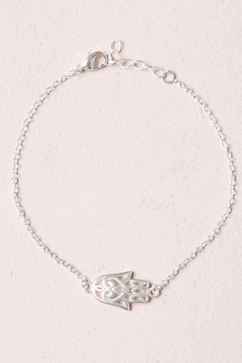 Silver Hamsa Hand Bracelet