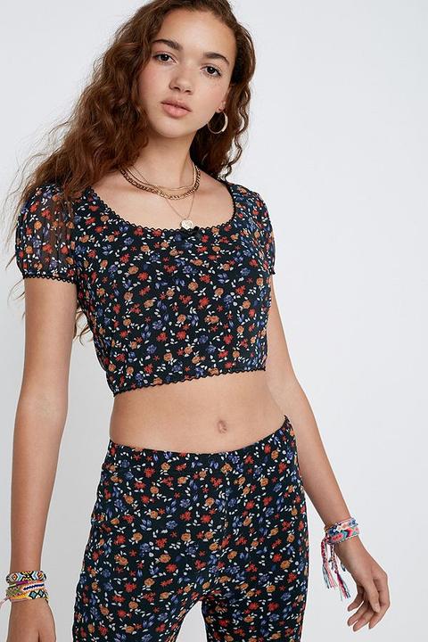 floral mesh top urban outfitters