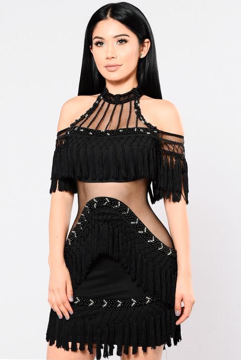 Fashion nova fringe clearance dress