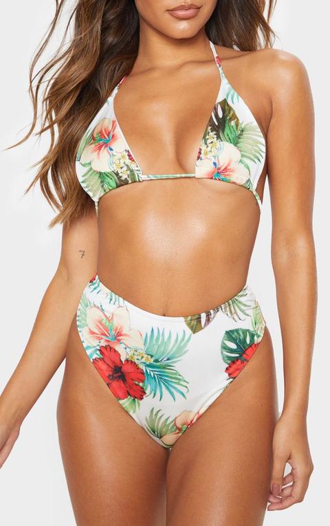 Multi Floral High Waist Bikini Bottom, Multi