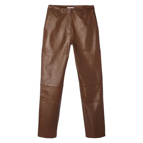 Pantalon Droit En Cuir