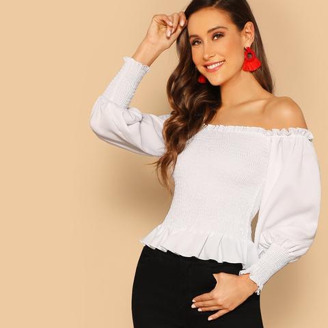 Top Sottile Con Spalle Scoperte