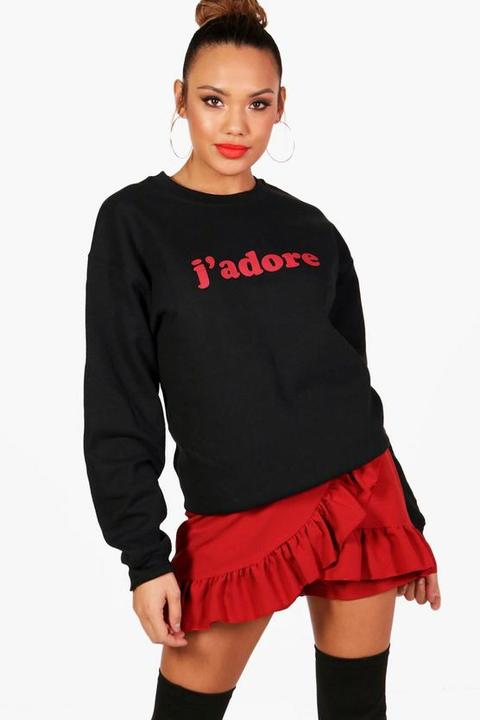 J'adore Slogan Sweatshirt