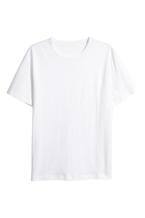 T-shirt Aus Leinenmix
