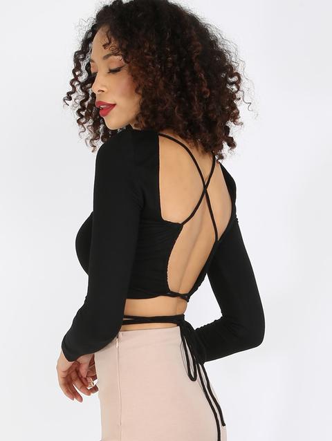 Criss Cross Tied Back Crop Top