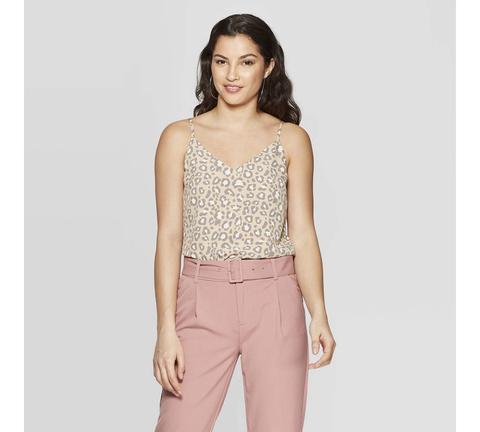 Leopard Print Sleeveless V-neck Tank 