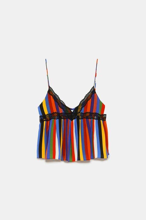 Top Lingerie A Righe Multicolore