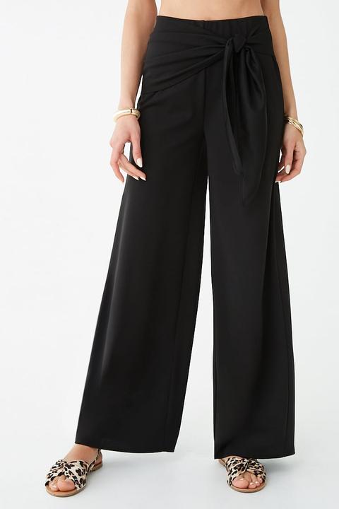Forever 21 Belted Wide-leg Pants 