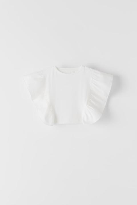 Ruffled Poplin T-shirt