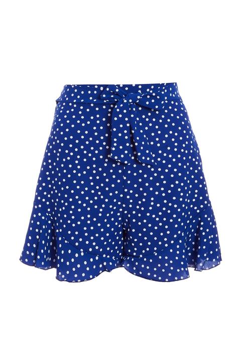 blue polka dot shorts