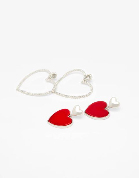 Set De Pendientes Con Corazón