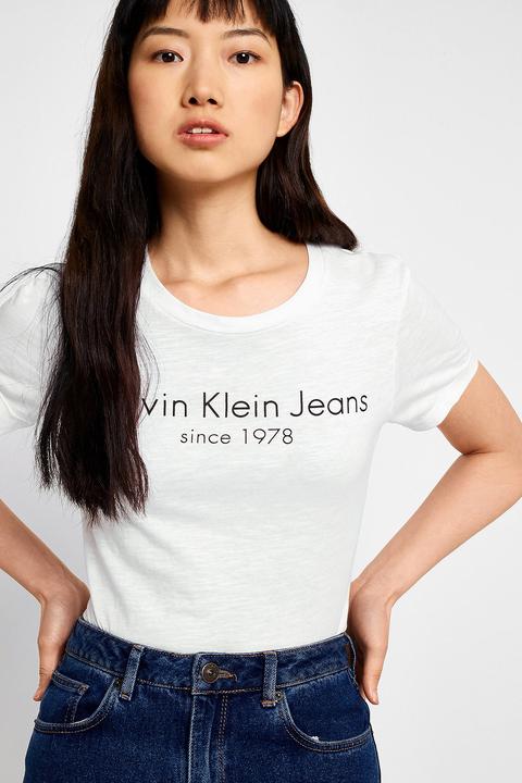 Calvin Klein Jeans 1978 White T-shirt - Womens S