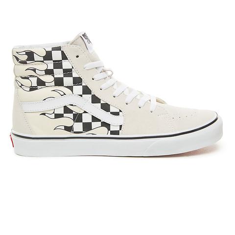 flame checkered vans