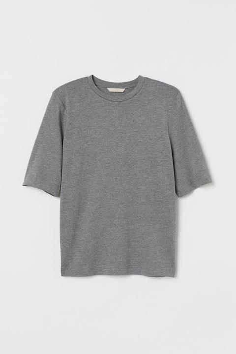 Camiseta Con Hombreras - Gris