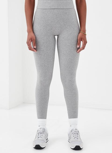 Maddox Ribbed High Waisted Legging Grey