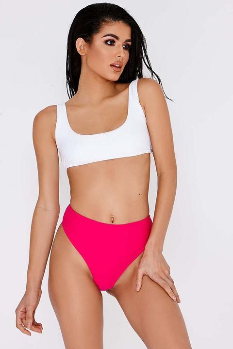 White Tops - White Mix & Match Scoop Bikini Top