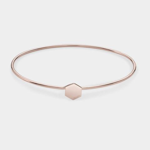 Essentielle Rose Gold Hexagon Bangle Bracelet