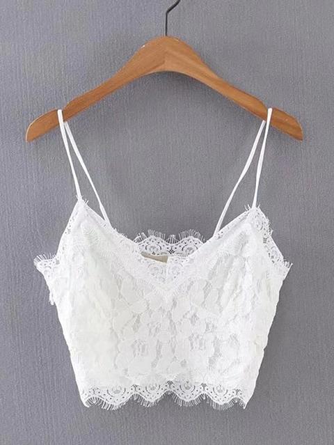 Floral Lace Cropped Cami Top