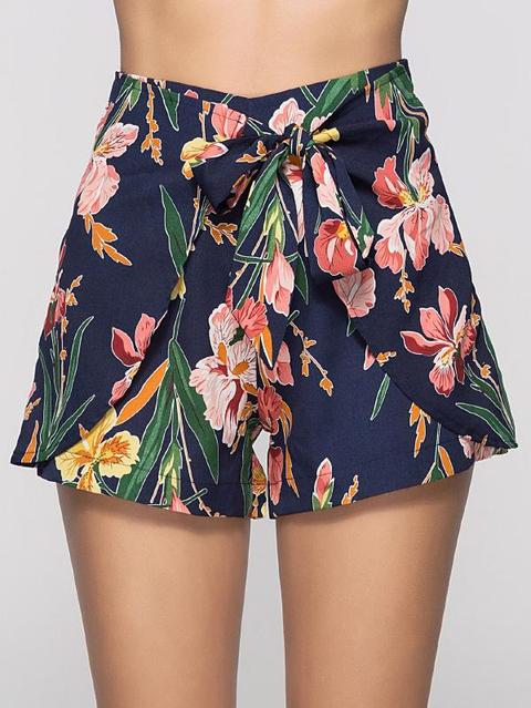 Shorts Con Nudo Con Estampado Floral