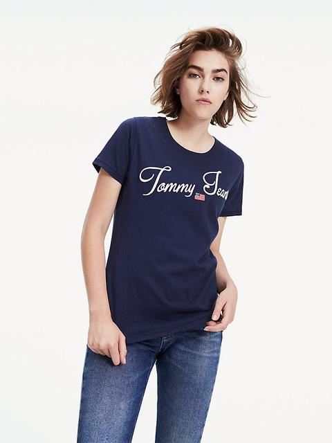 T-shirt Mit Vintage-schriftzug