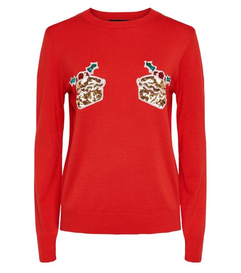 red sequin christmas jumper