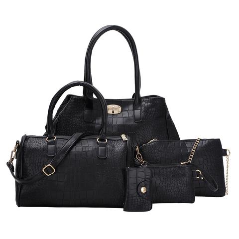 Set De Bolso Cocodrilo Cuero