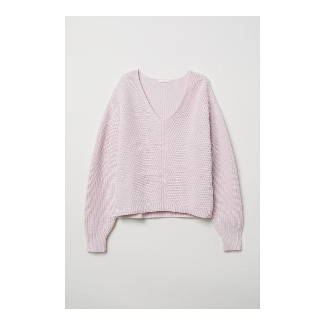 V-neck Cotton Jumper - Pink from H☀M ...