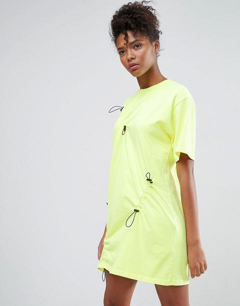 neon yellow shirt dress