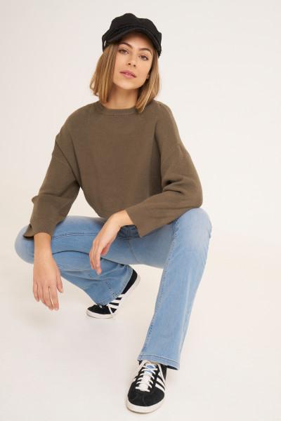 Maglione Crop Costine