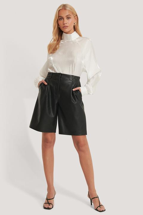 Na-kd Trend Short Bermuda En Faux Cuir - Black