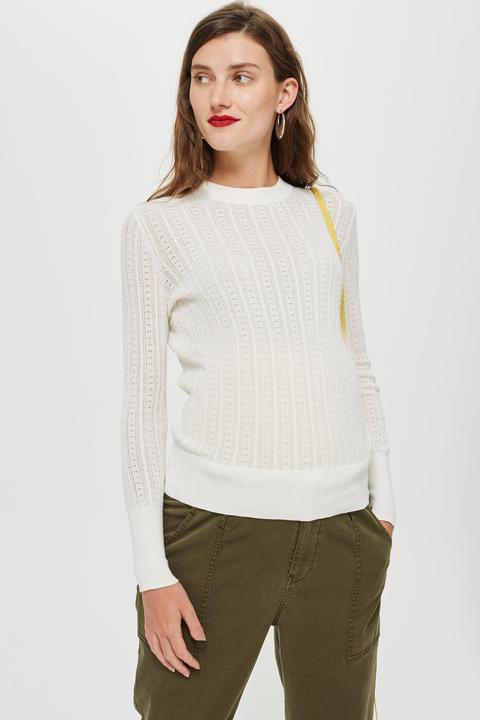 Womens **maternity Cable Knit Jumper - Cream, Cream