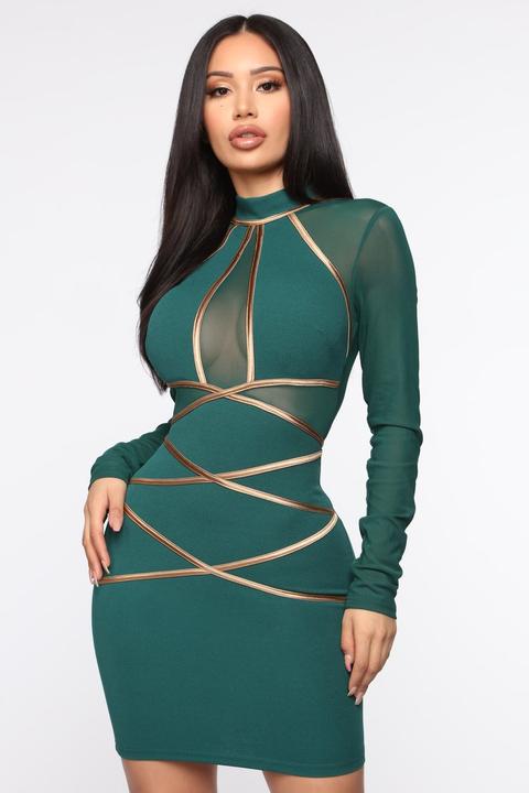 hunter green mini dress