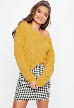 Corto Asimétrico En Amarillo Mostaza