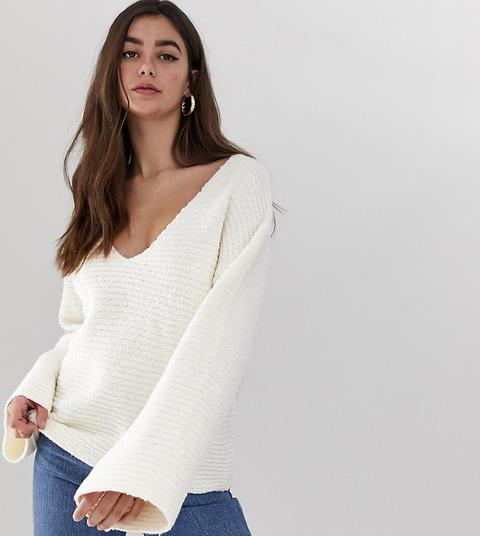 Asos Design – Tall – Legerer Pullover Mit V-ausschnitt