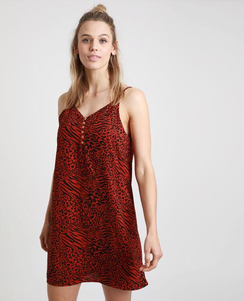 Vestido Con Estampado De Leopardo Mujer