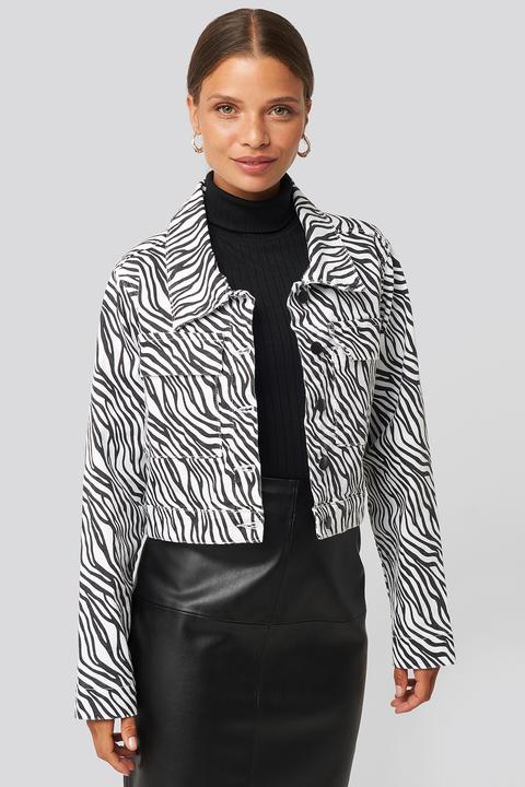 Na-kd Zebra Denim Jacket - Black,white